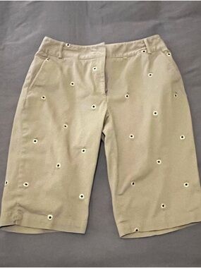Briggs New York Khaki Eyelet Bermuda Shorts